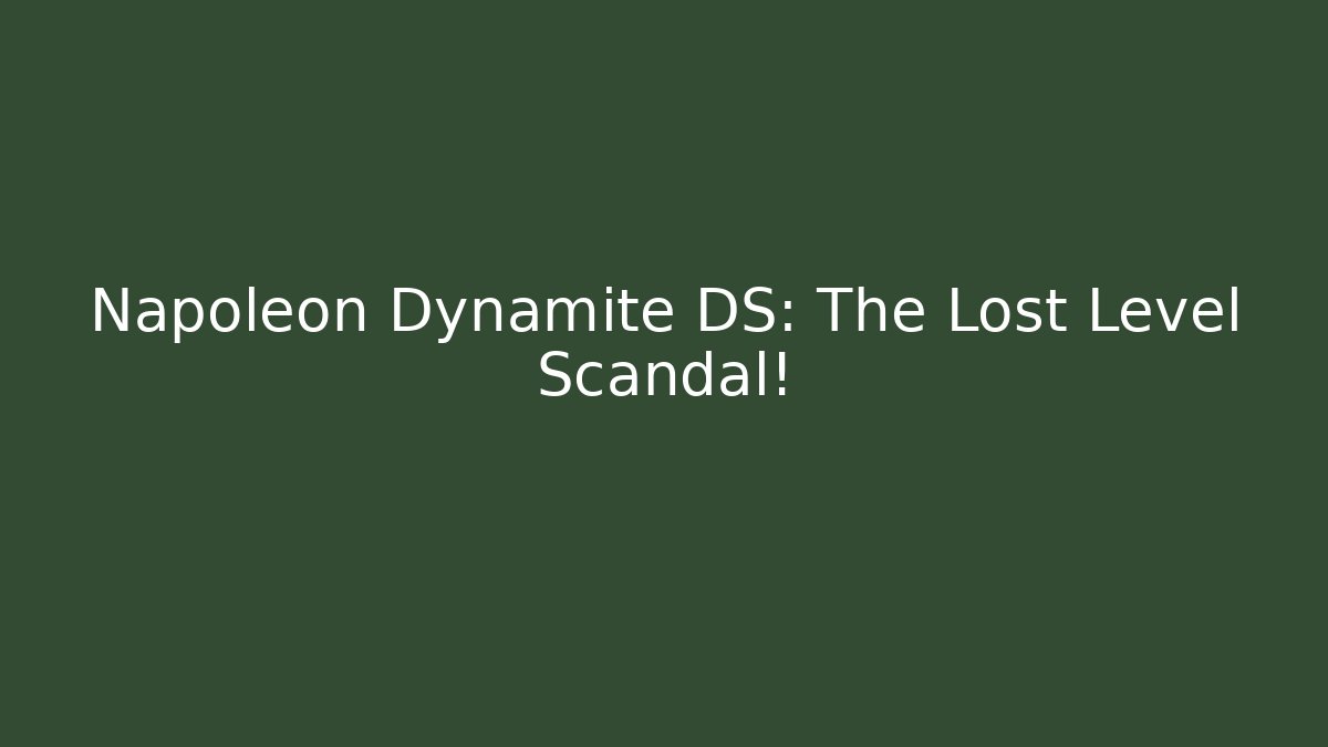 Napoleon Dynamite DS: The Lost Level Scandal!