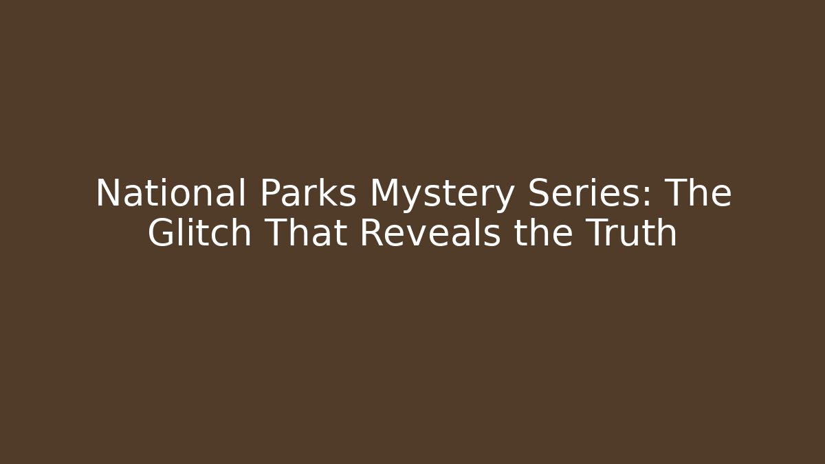 National Parks Mystery Series: The Glitch That Reveals the Truth