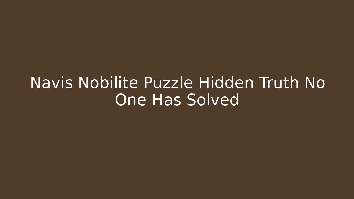 Navis Nobilite Puzzle Hidden Truth No One Has Solved