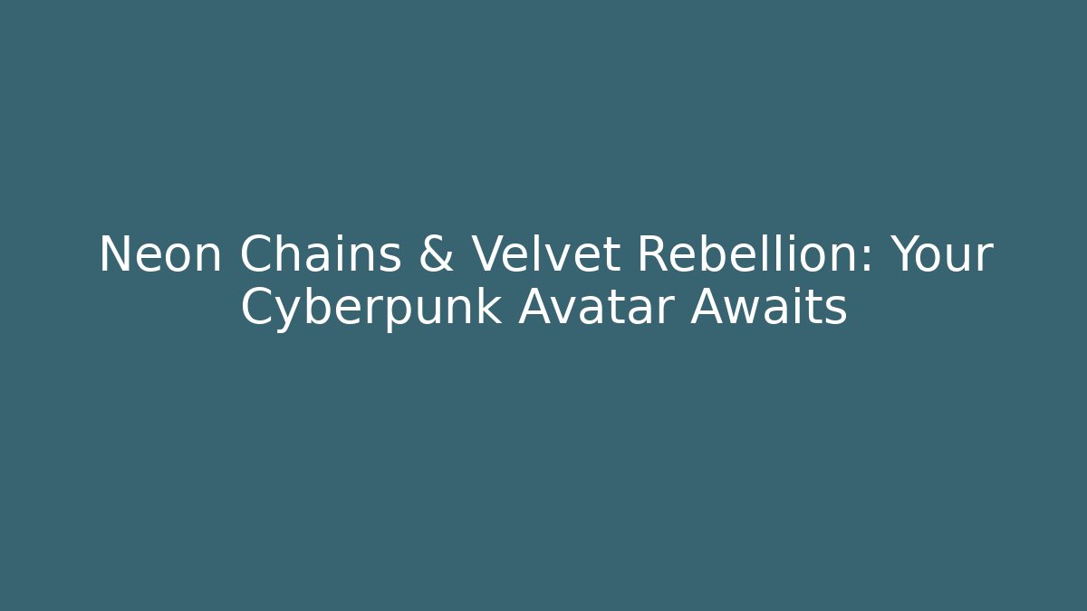 Neon Chains & Velvet Rebellion: Your Cyberpunk Avatar Awaits