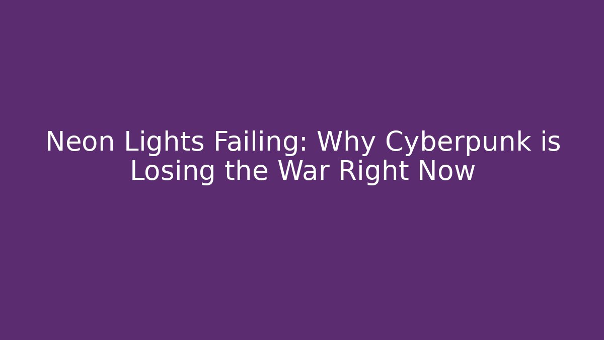 Neon Lights Failing: Why Cyberpunk is Losing the War Right Now