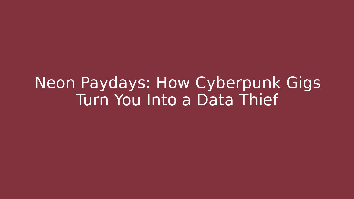 Neon Paydays: How Cyberpunk Gigs Turn You Into a Data Thief