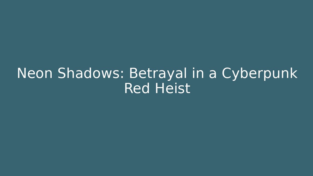 Neon Shadows: Betrayal in a Cyberpunk Red Heist