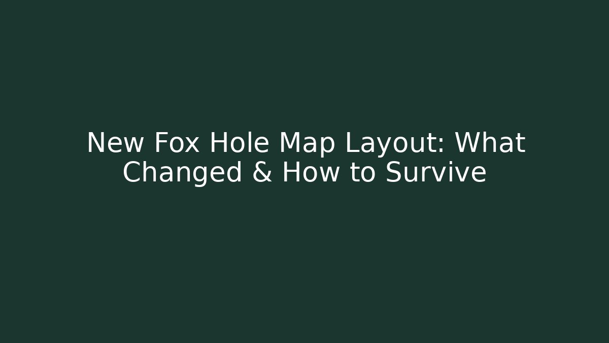 New Fox Hole Map Layout: What Changed & How to Survive