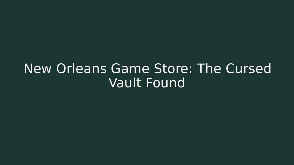 New Orleans Game Store: The Cursed Vault Found