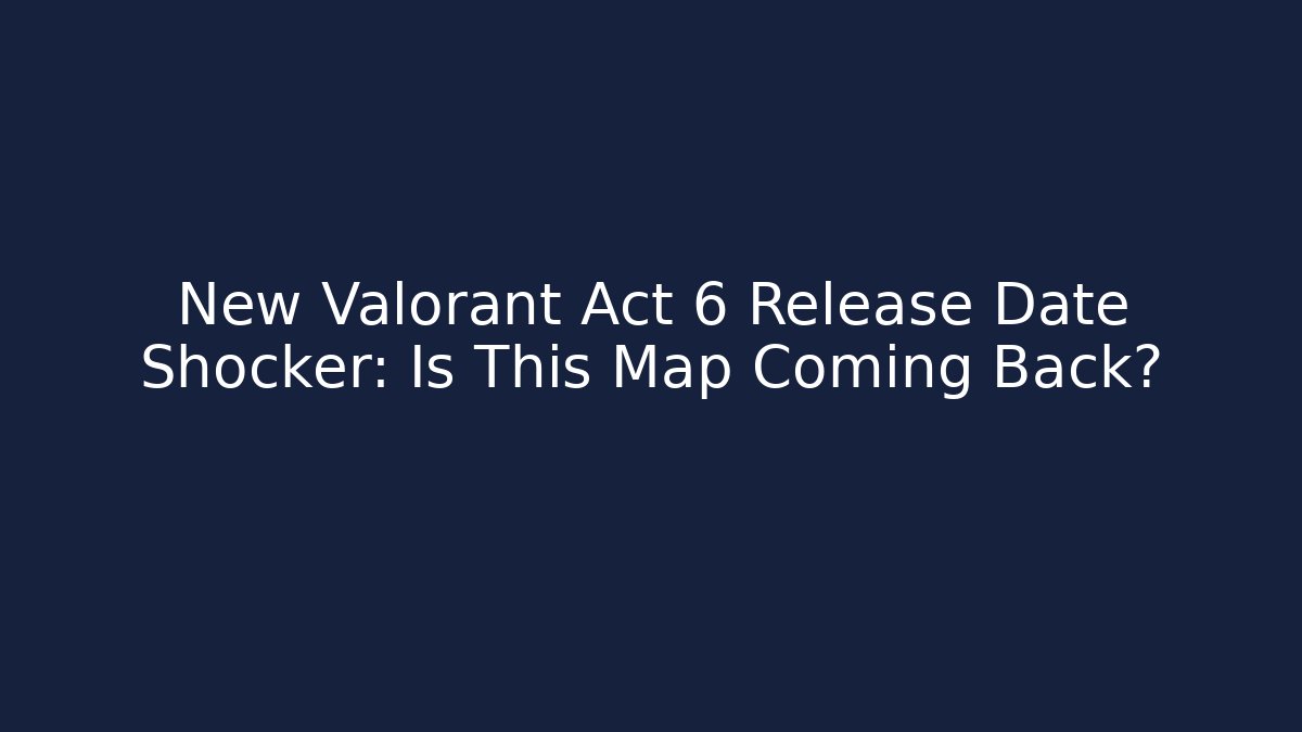 New Valorant Act 6 Release Date Shocker: Is This Map Coming Back?