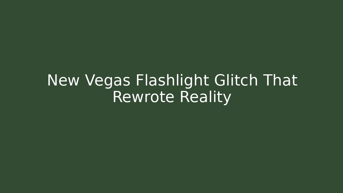 New Vegas Flashlight Glitch That Rewrote Reality - Critter Realm