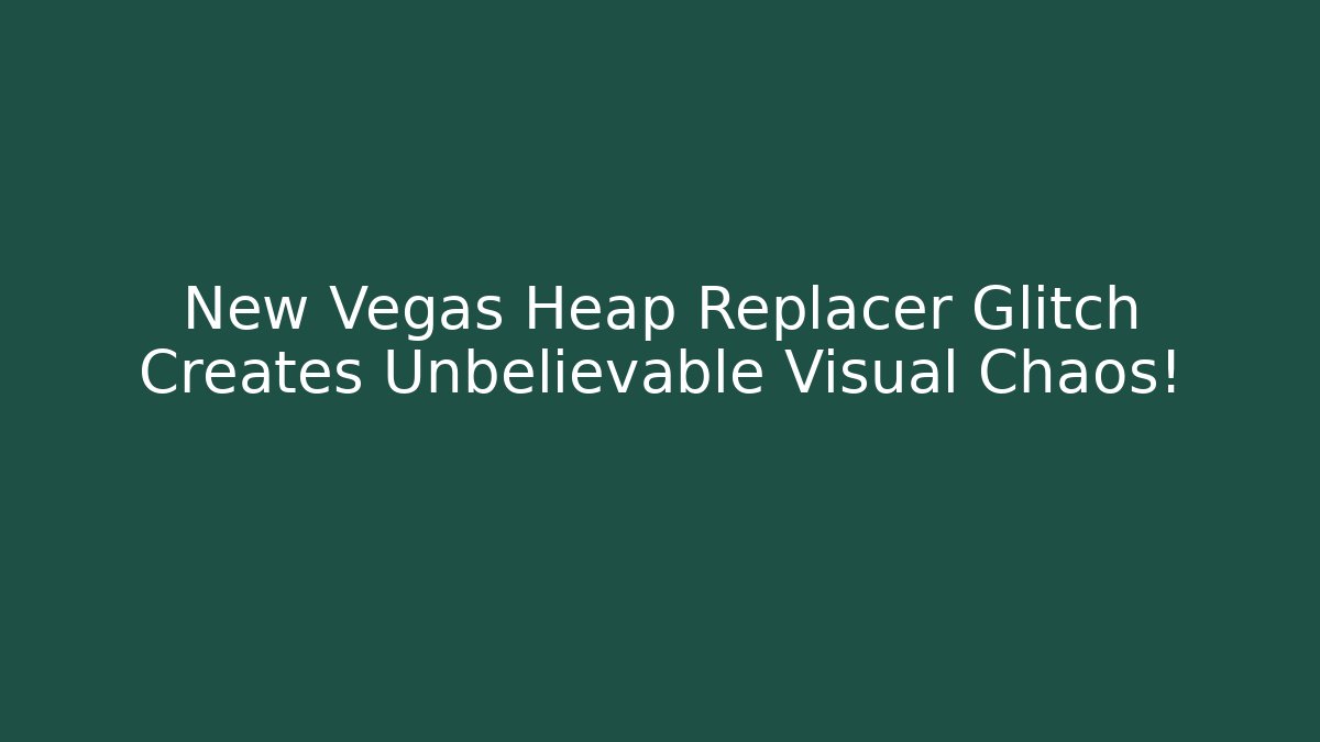 New Vegas Heap Replacer Glitch Creates Unbelievable Visual Chaos!