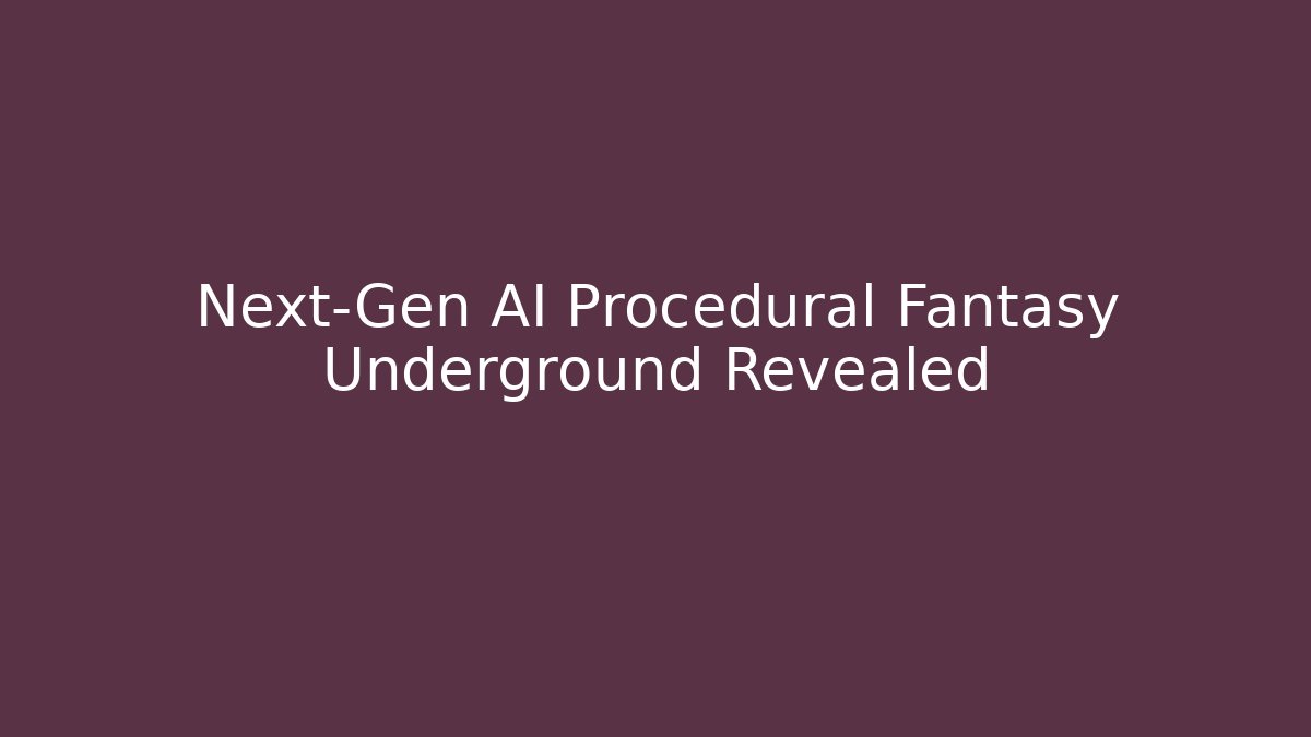 Next-Gen AI Procedural Fantasy Underground Revealed - Critter Realm