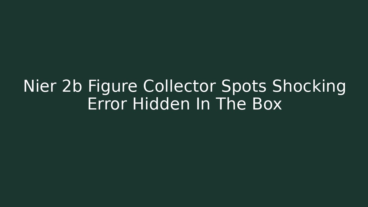 Nier 2b Figure Collector Spots Shocking Error Hidden In The Box