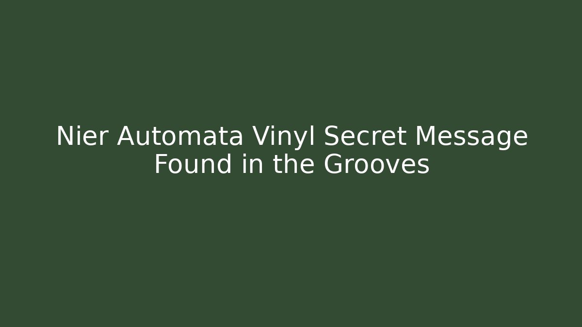 Nier Automata Vinyl Secret Message Found in the Grooves