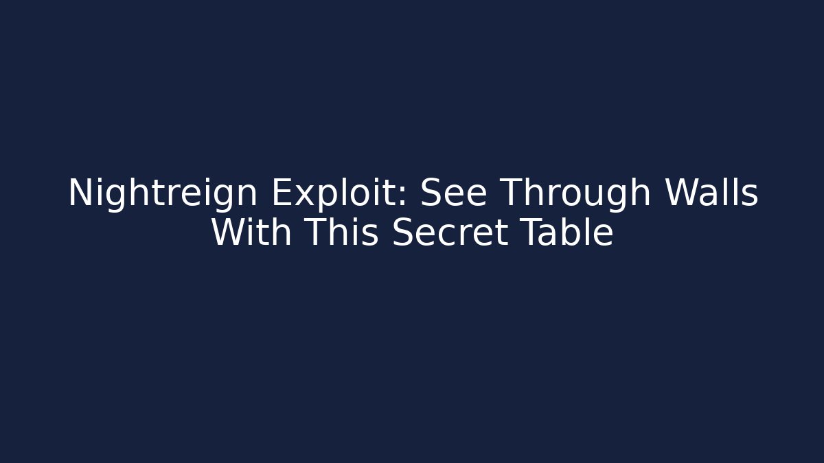 Nightreign Exploit: See Through Walls With This Secret Table