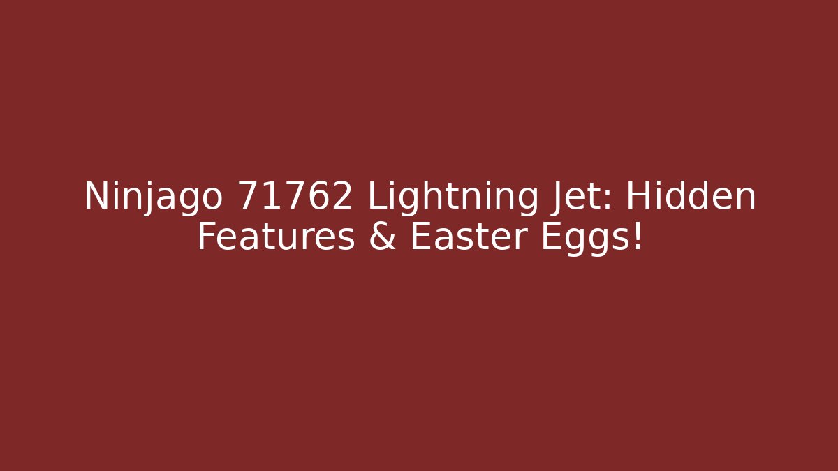 Ninjago 71762 Lightning Jet: Hidden Features & Easter Eggs!