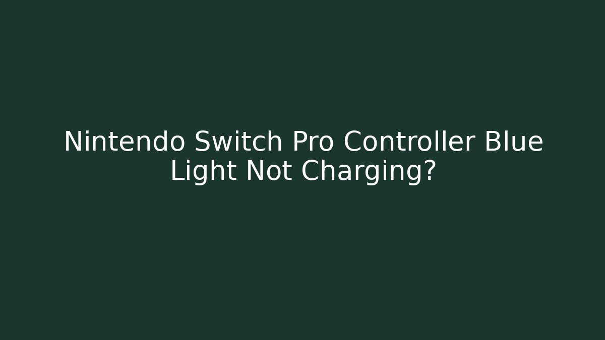 Nintendo Switch Pro Controller Blue Light Not Charging?
