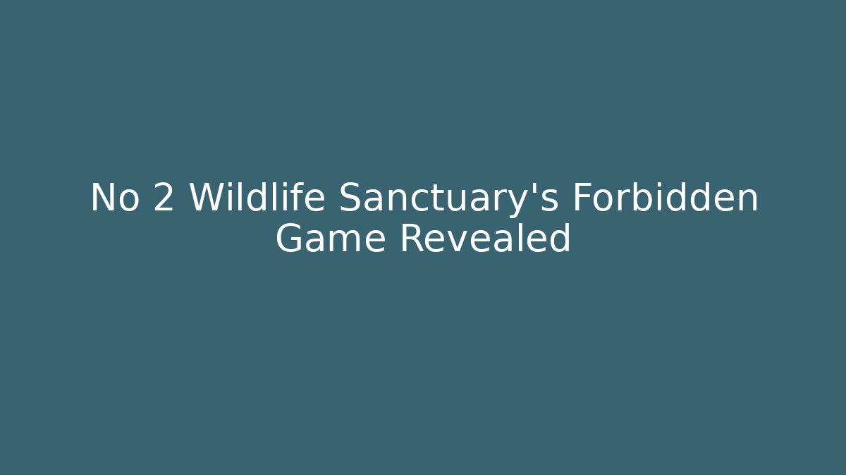 No 2 Wildlife Sanctuary’s Forbidden Game Revealed