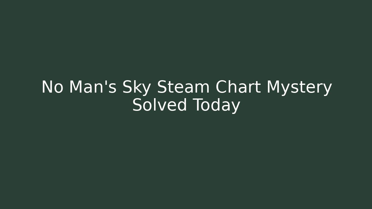 No Man's Sky Steam Chart Mystery Solved Today - Critter Realm