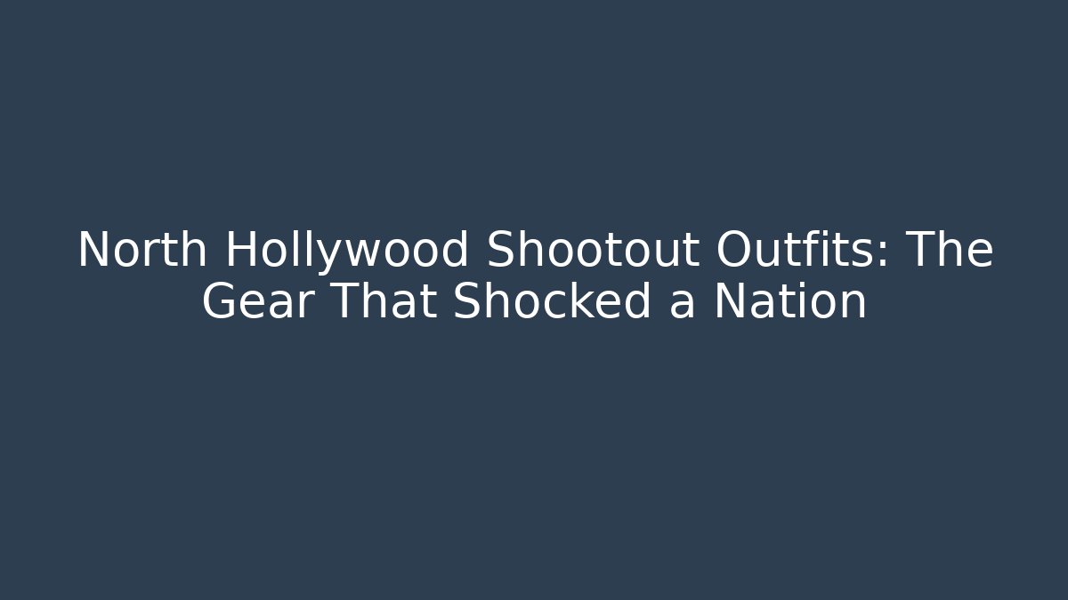 North Hollywood Shootout Outfits: The Gear That Shocked a Nation