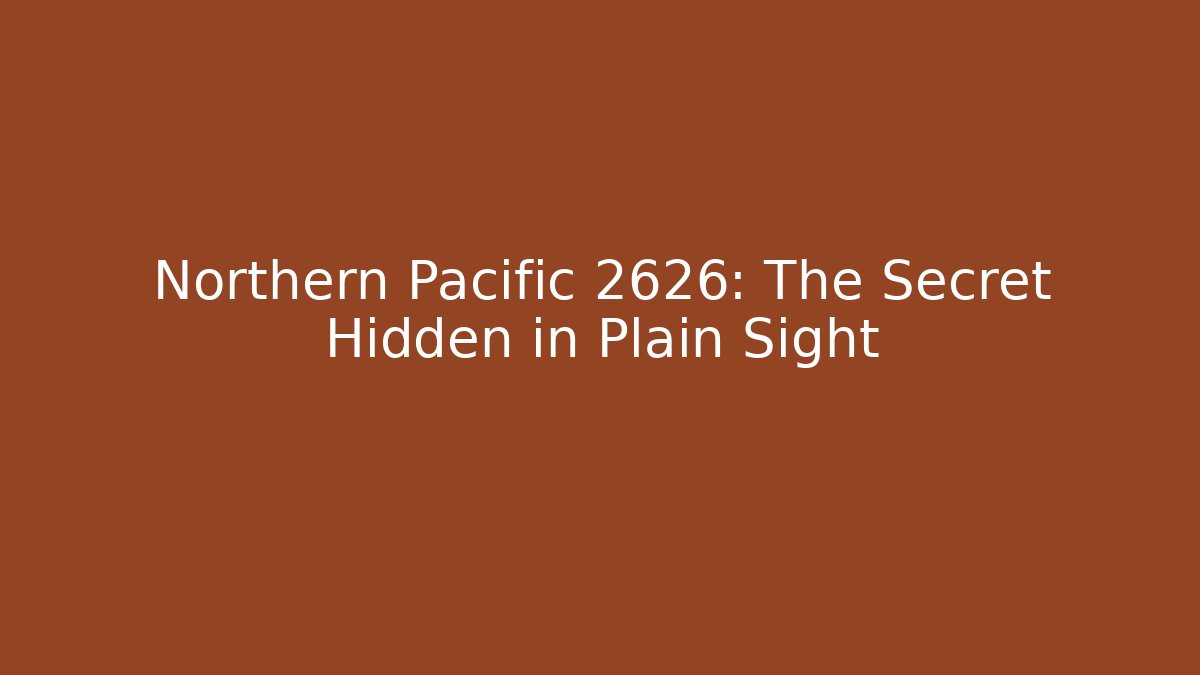 Northern Pacific 2626: The Secret Hidden in Plain Sight