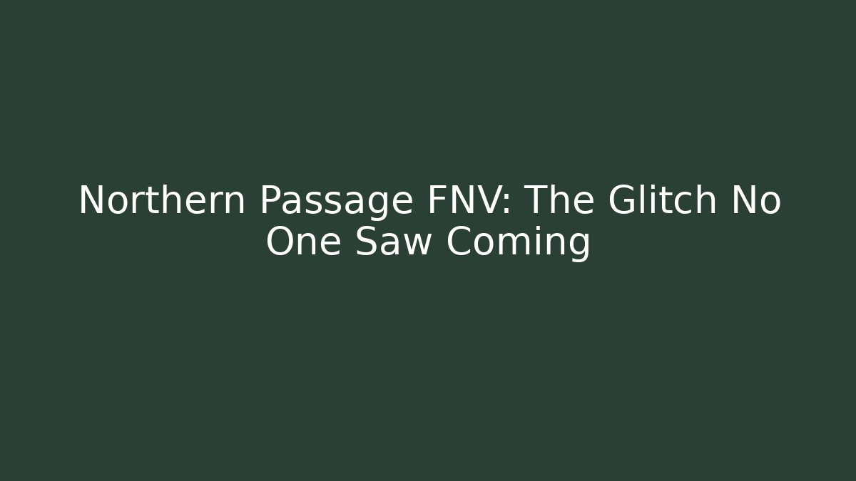 Northern Passage FNV: The Glitch No One Saw Coming