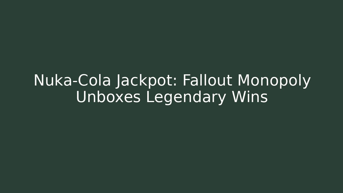 Nuka-Cola Jackpot: Fallout Monopoly Unboxes Legendary Wins