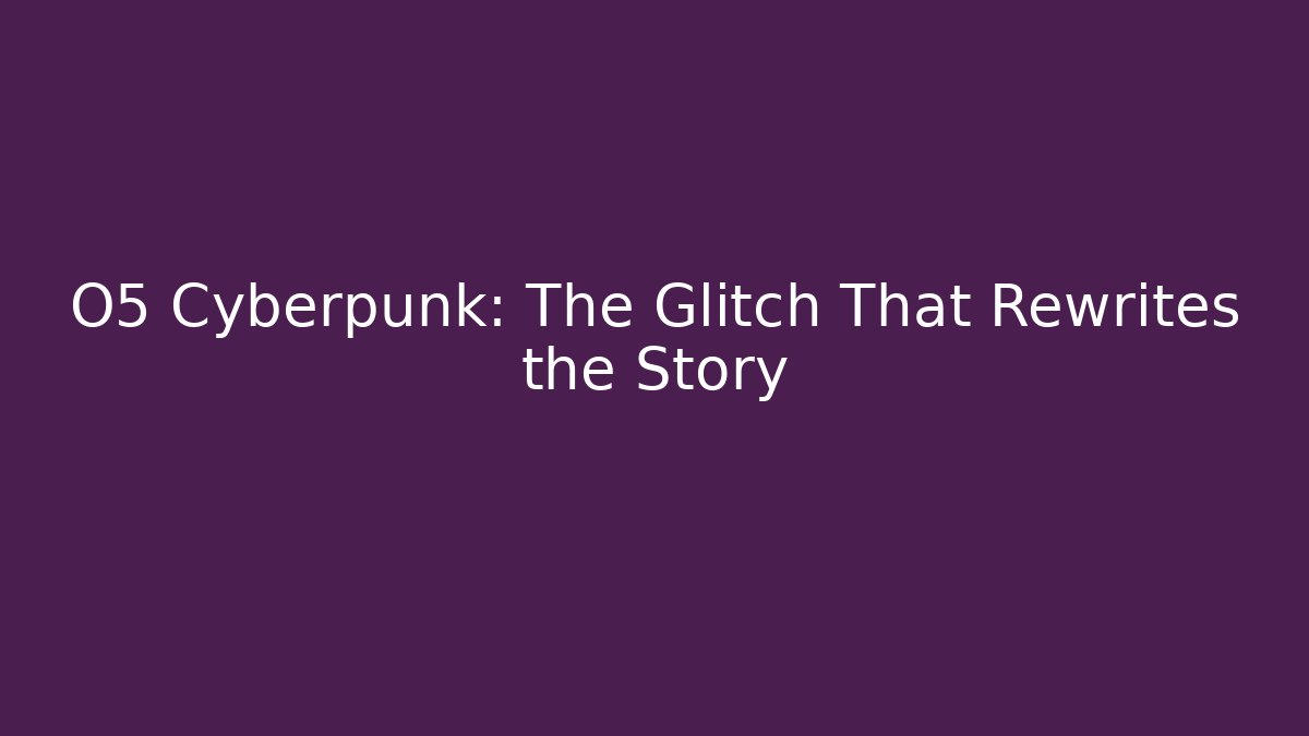 O5 Cyberpunk: The Glitch That Rewrites the Story