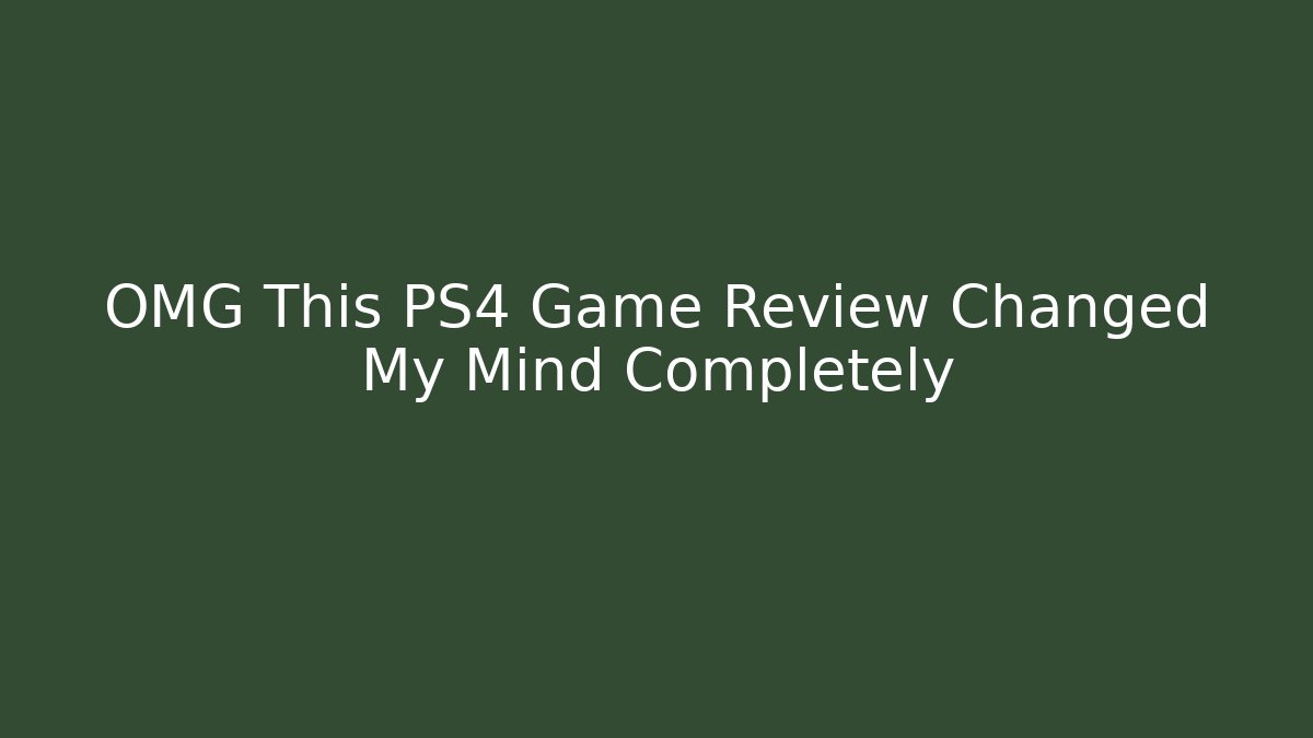 OMG This PS4 Game Review Changed My Mind Completely - Critter Realm