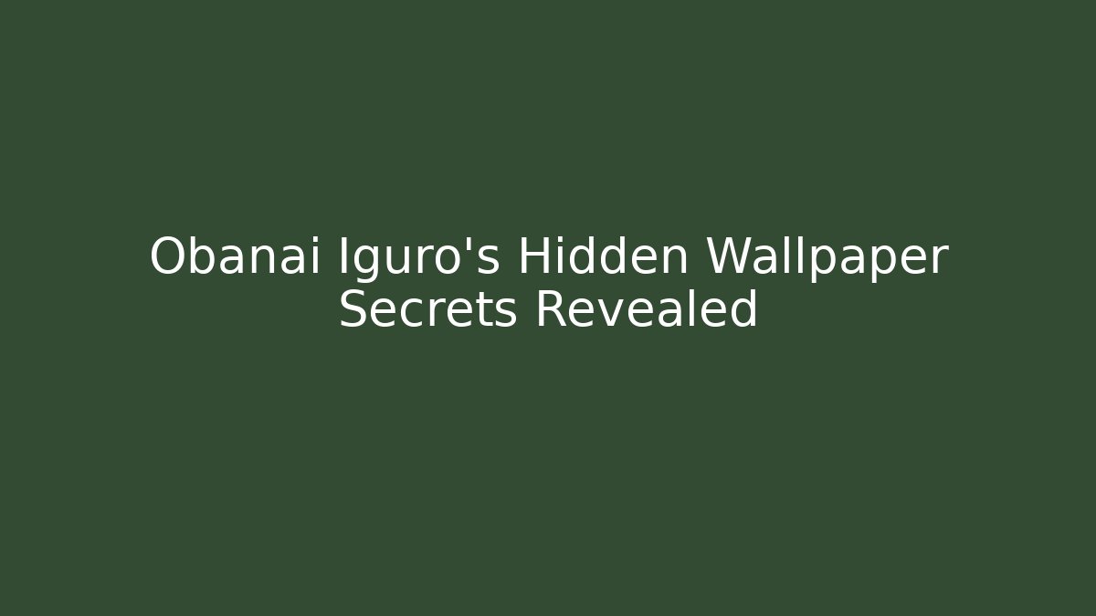 Obanai Iguro's Hidden Wallpaper Secrets Revealed - Critter Realm
