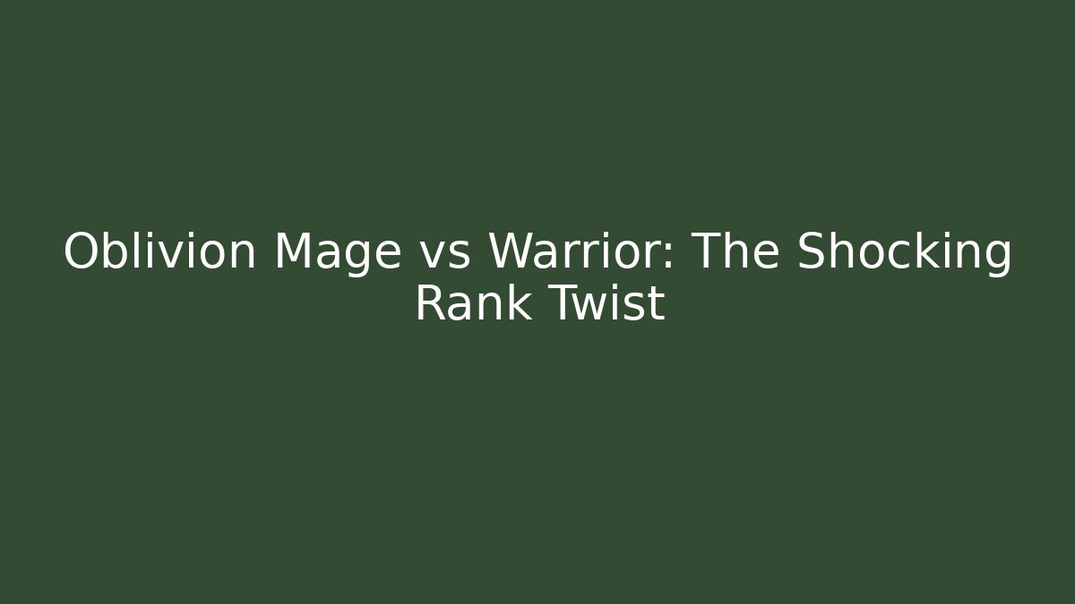Oblivion Mage vs Warrior: The Shocking Rank Twist - Critter Realm