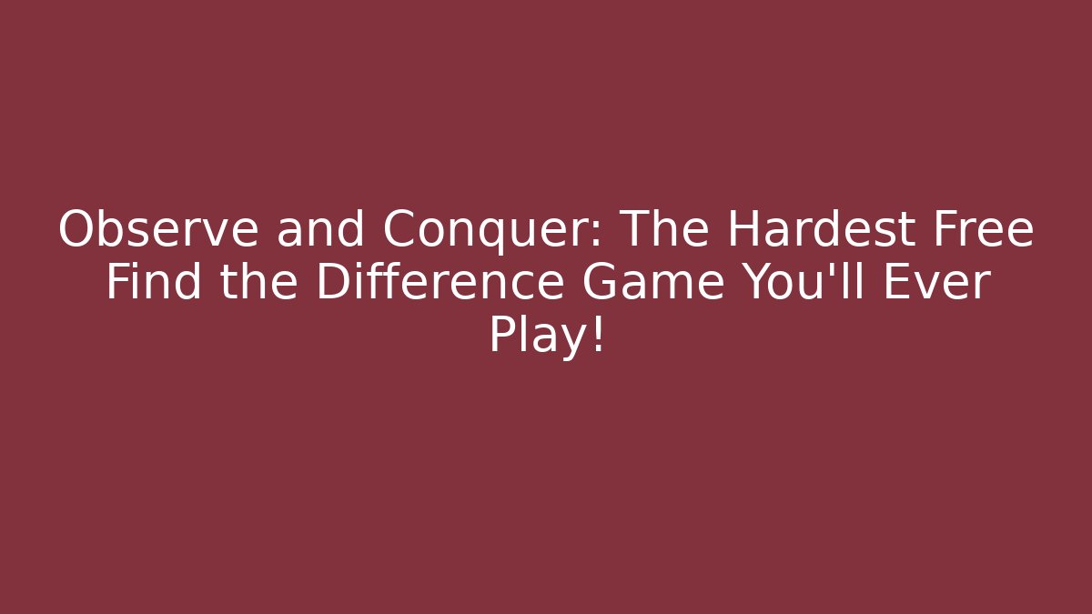 find the differences games free