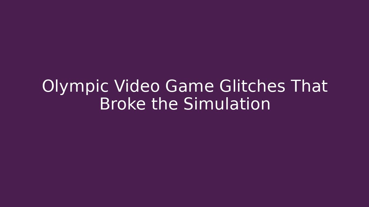 Olympic Video Game Glitches That Broke the Simulation