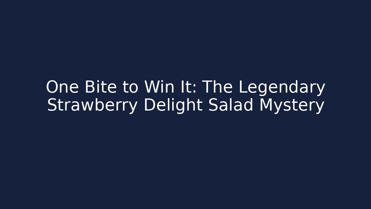 One Bite to Win It: The Legendary Strawberry Delight Salad Mystery