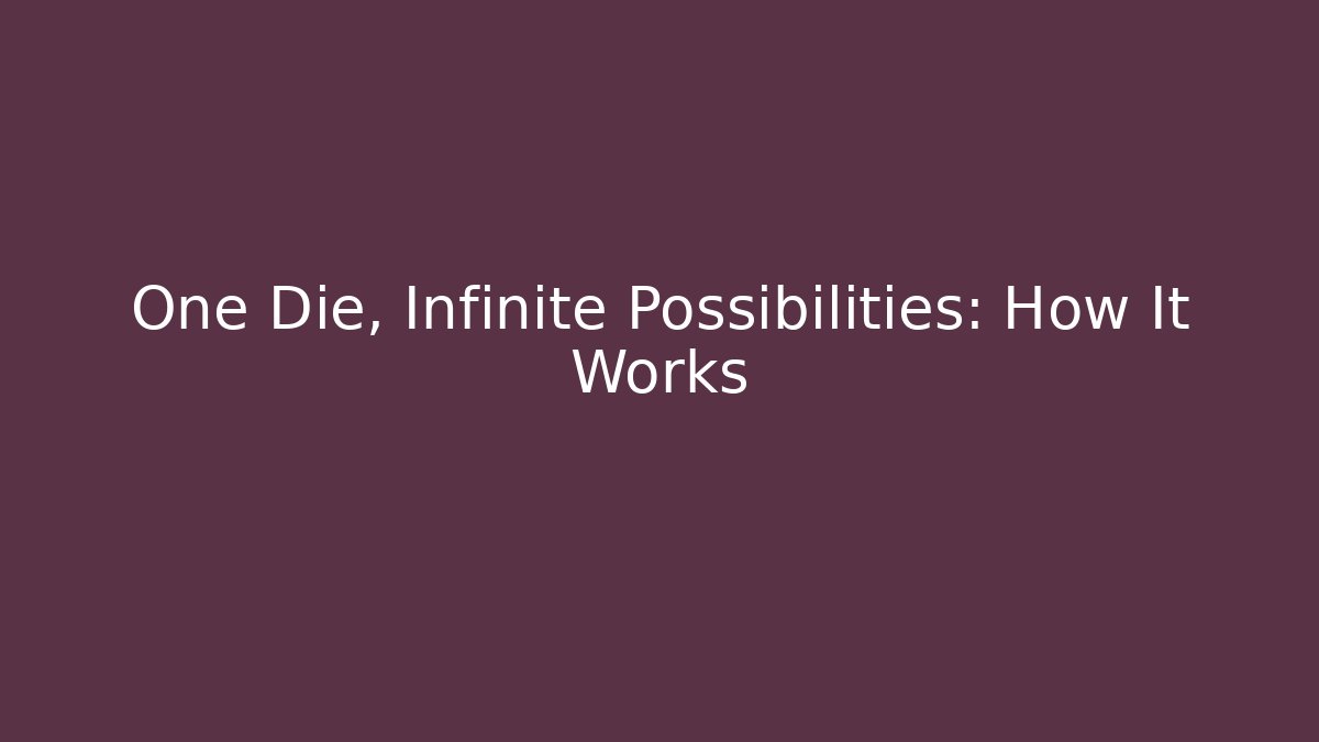 One Die, Infinite Possibilities: How It Works
