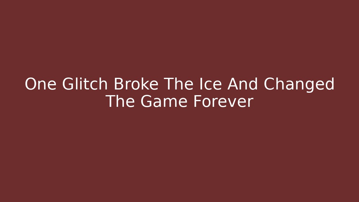 One Glitch Broke The Ice And Changed The Game Forever - Critter Realm