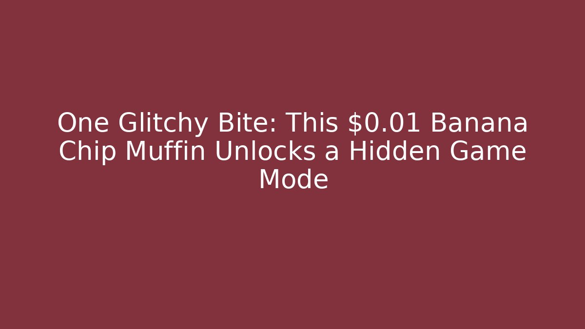 One Glitchy Bite: This $0.01 Banana Chip Muffin Unlocks a Hidden Game Mode