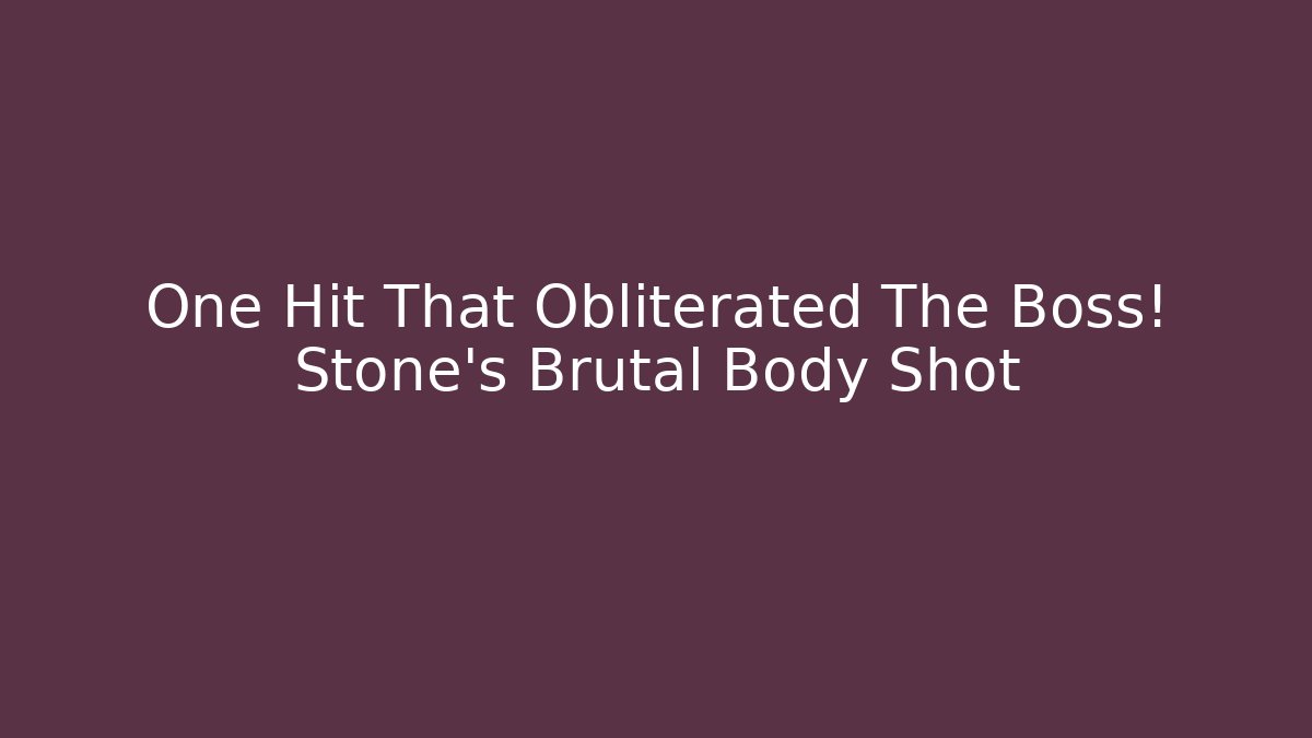 One Hit That Obliterated The Boss! Stone's Brutal Body Shot