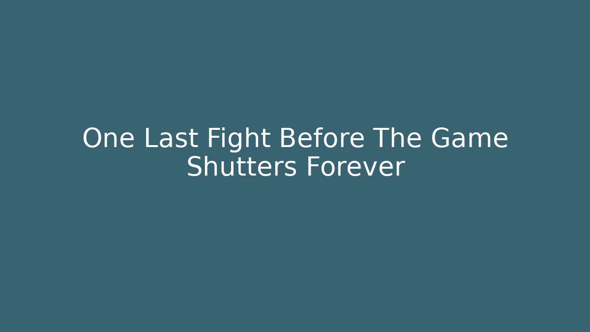 One Last Fight Before The Game Shutters Forever - Critter Realm