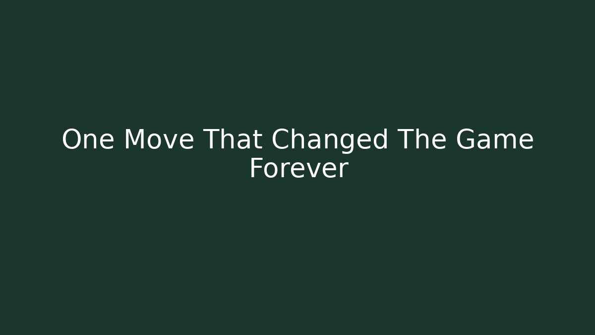 One Move That Changed The Game Forever - Critter Realm