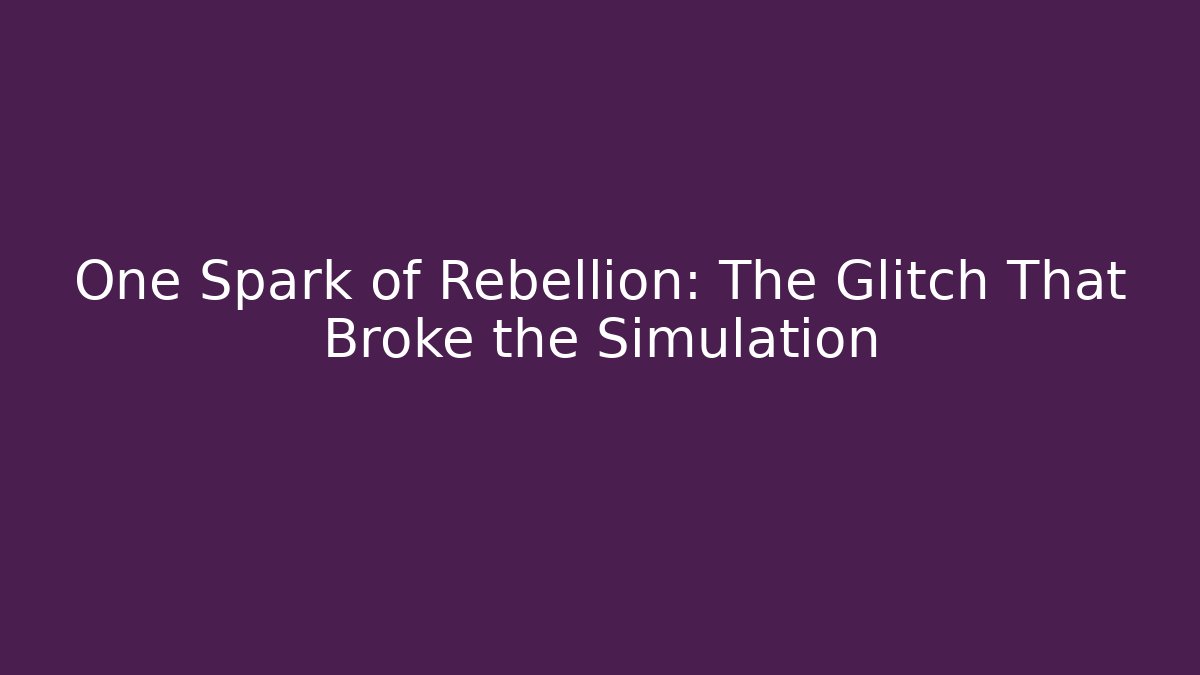 One Spark of Rebellion: The Glitch That Broke the Simulation