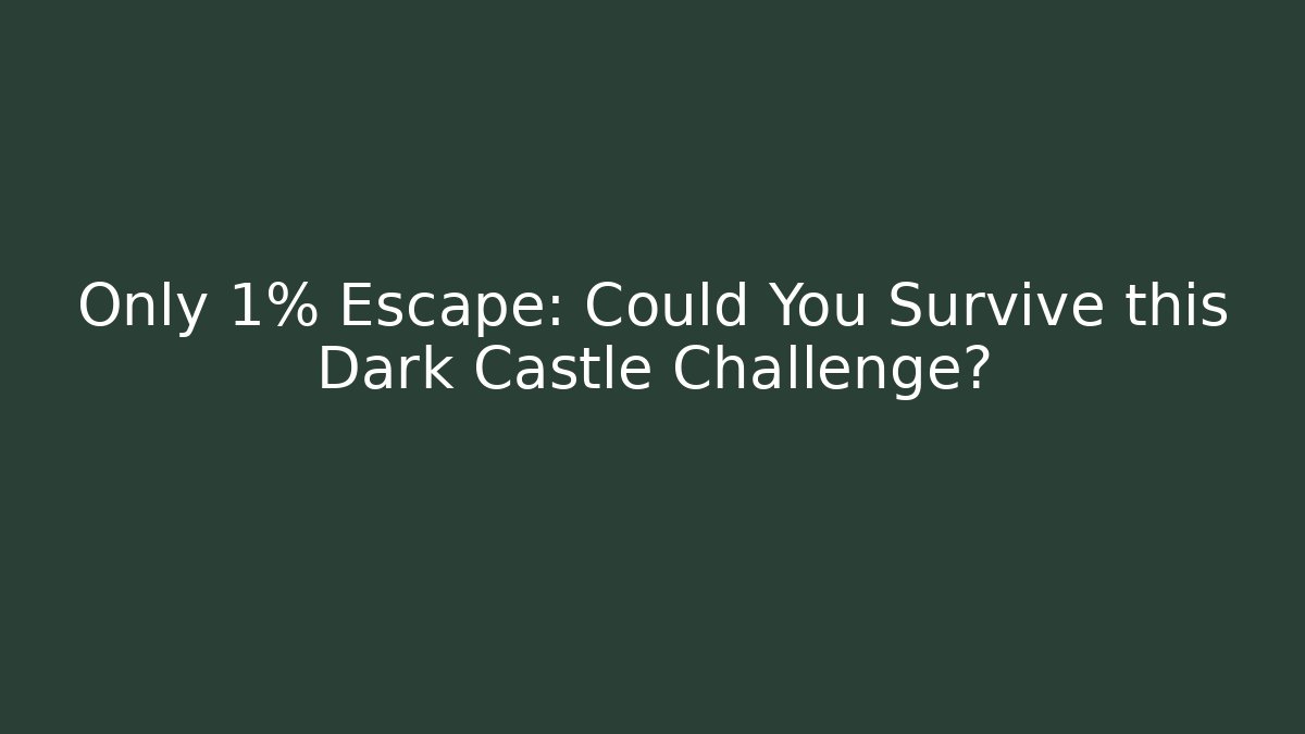 Only 1% Escape: Could You Survive this Dark Castle Challenge?
