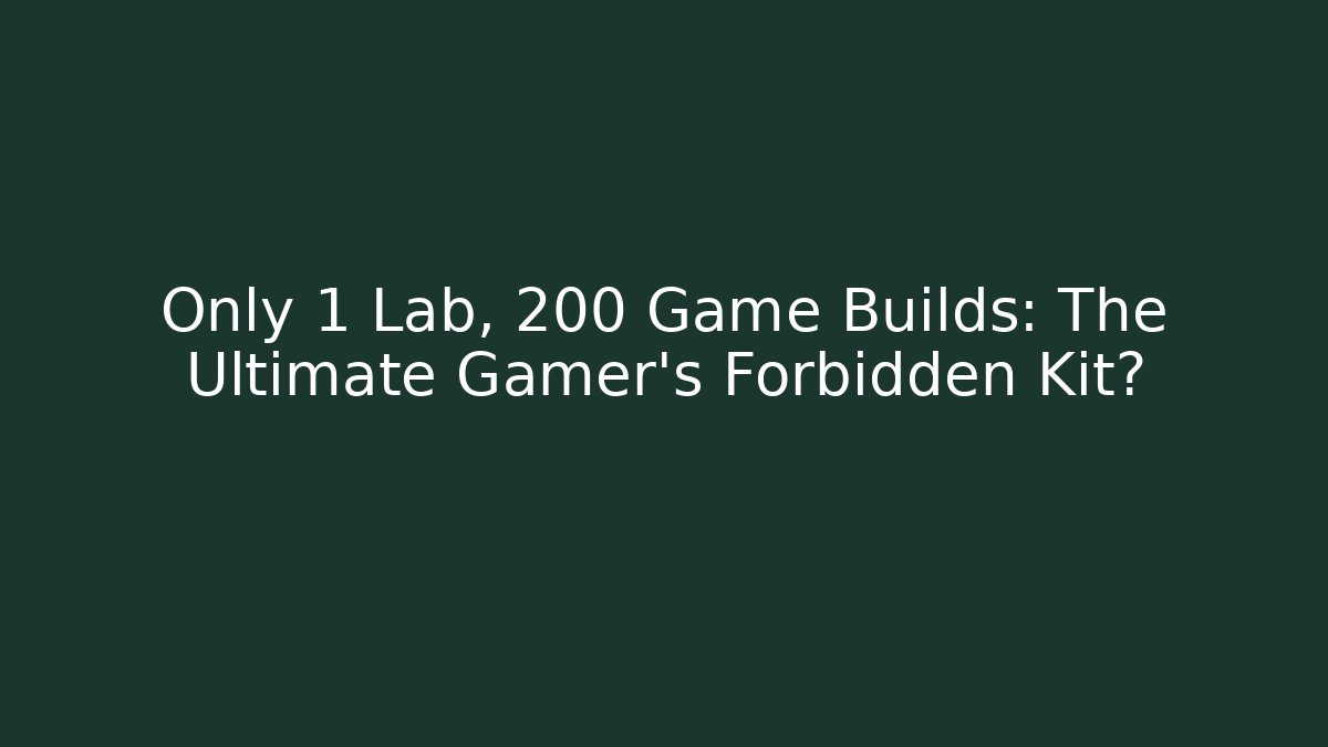 Only 1 Lab, 200 Game Builds: The Ultimate Gamer's Forbidden Kit?