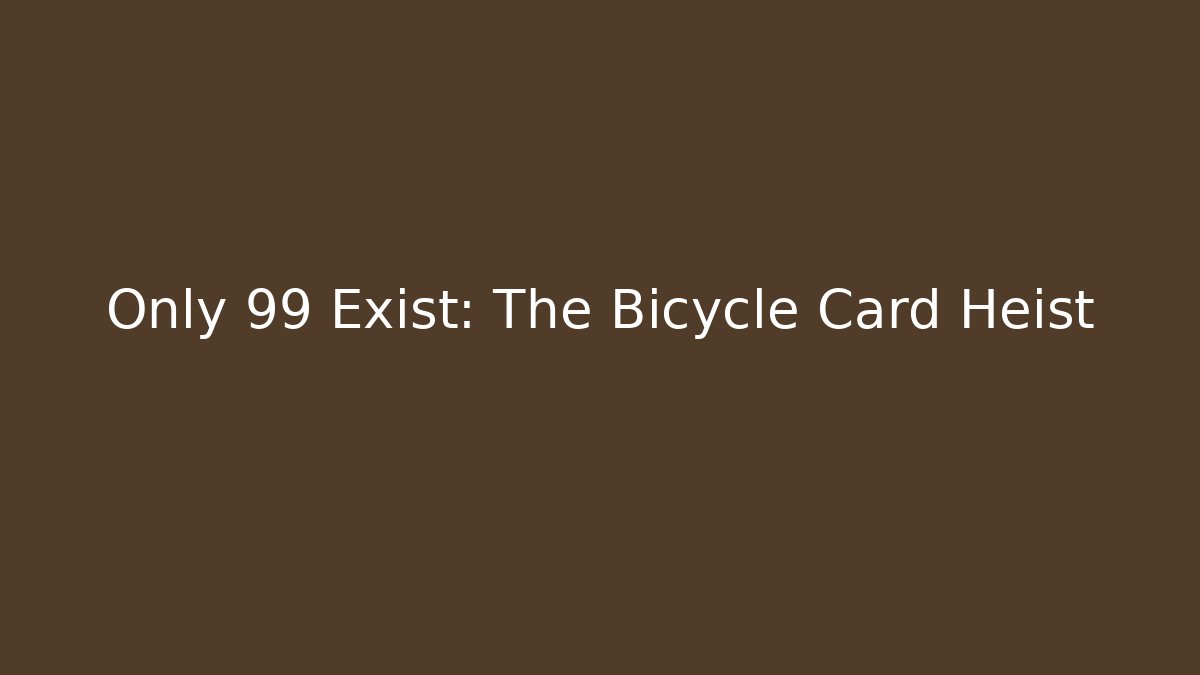 Only 99 Exist: The Bicycle Card Heist - Critter Realm