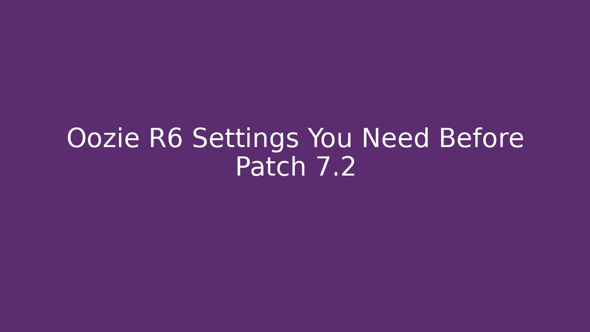 Oozie R6 Settings You Need Before Patch 7.2