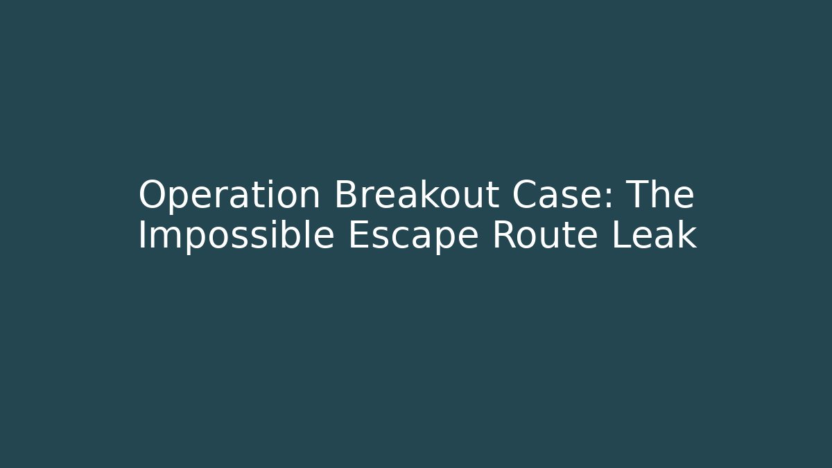 Operation Breakout Case: The Impossible Escape Route Leak