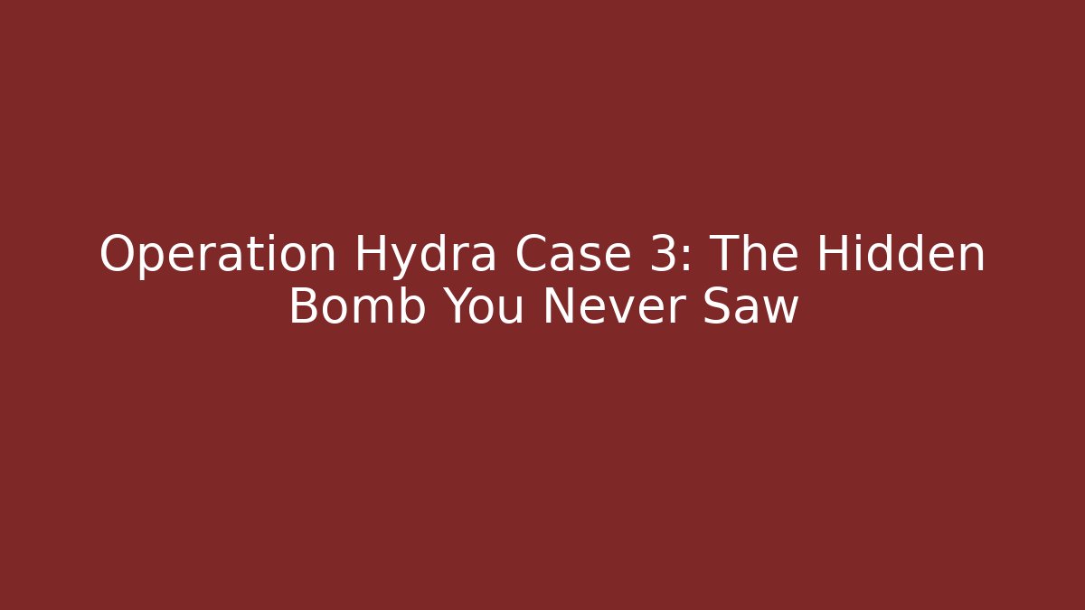 Operation Hydra Case 3: The Hidden Bomb You Never Saw