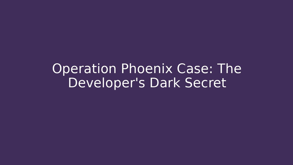 Operation Phoenix Case: The Developer's Dark Secret