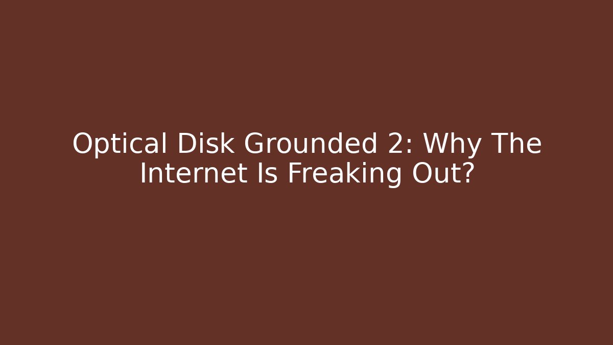Optical Disk Grounded 2: Why The Internet Is Freaking Out?