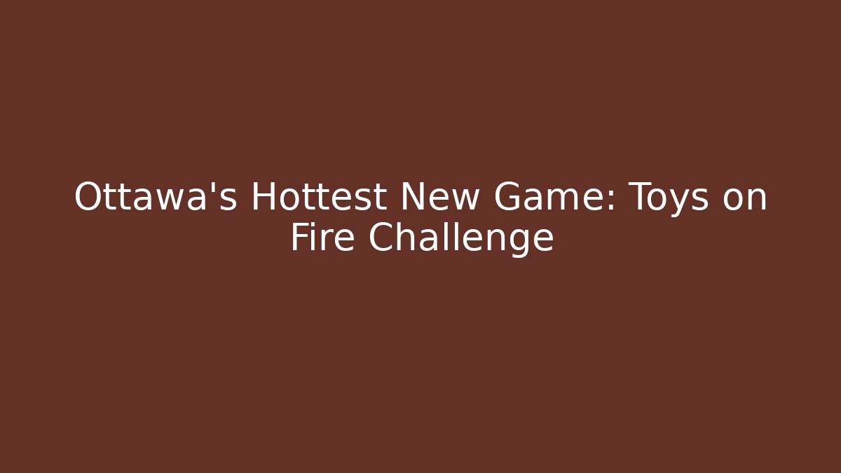 Ottawa's Hottest New Game: Toys on Fire Challenge - Critter Realm
