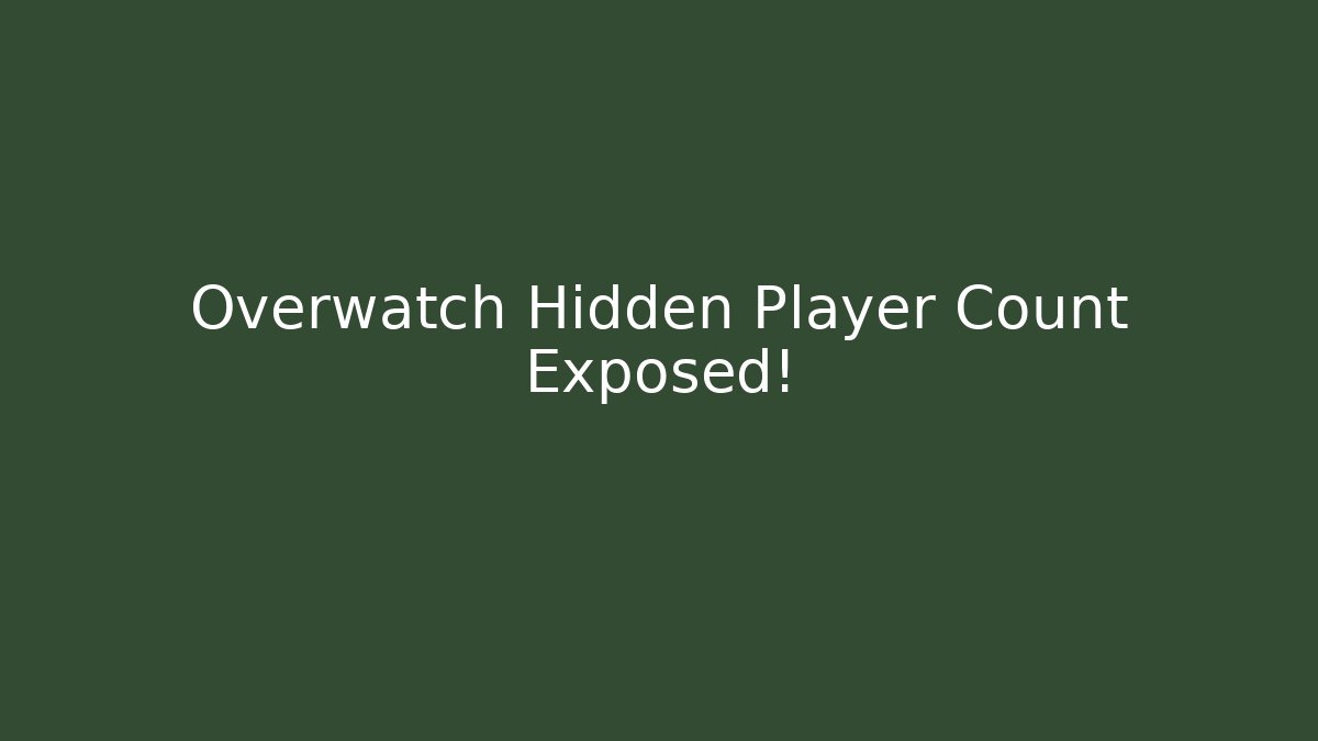 Overwatch Hidden Player Count Exposed! - Critter Realm