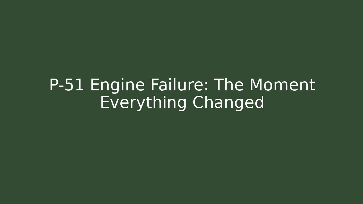 P-51 Engine Failure: The Moment Everything Changed - Critter Realm