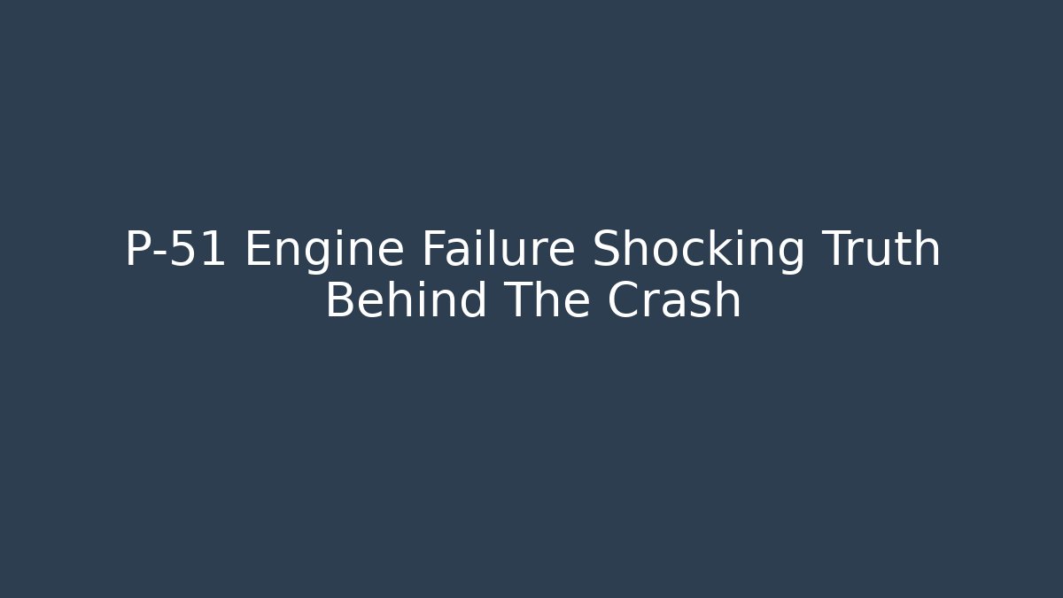 P-51 Engine Failure Shocking Truth Behind The Crash - Critter Realm